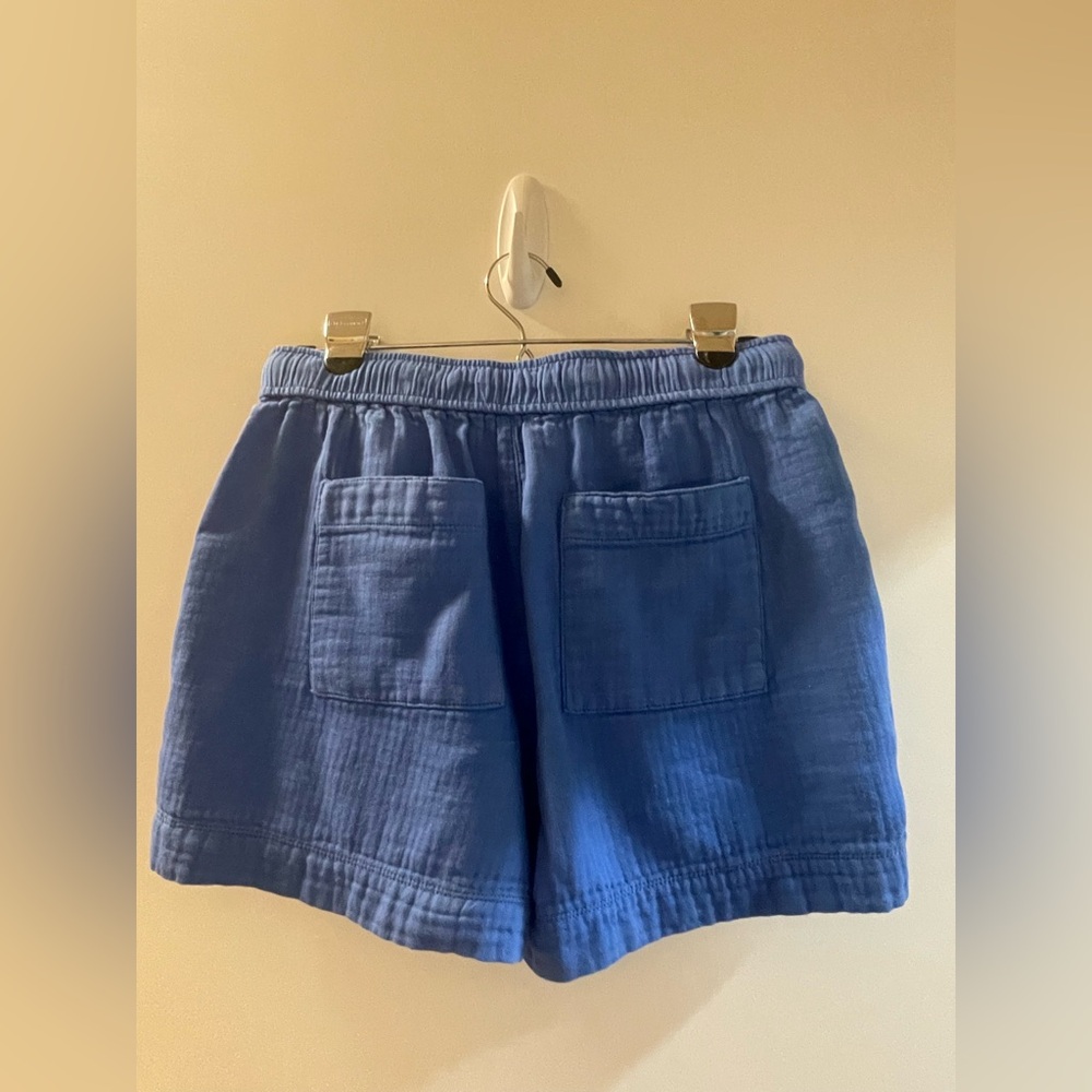 LOFT Blue Drawstring Crinkled Shorts / Size: XS - Picture 3 of 4